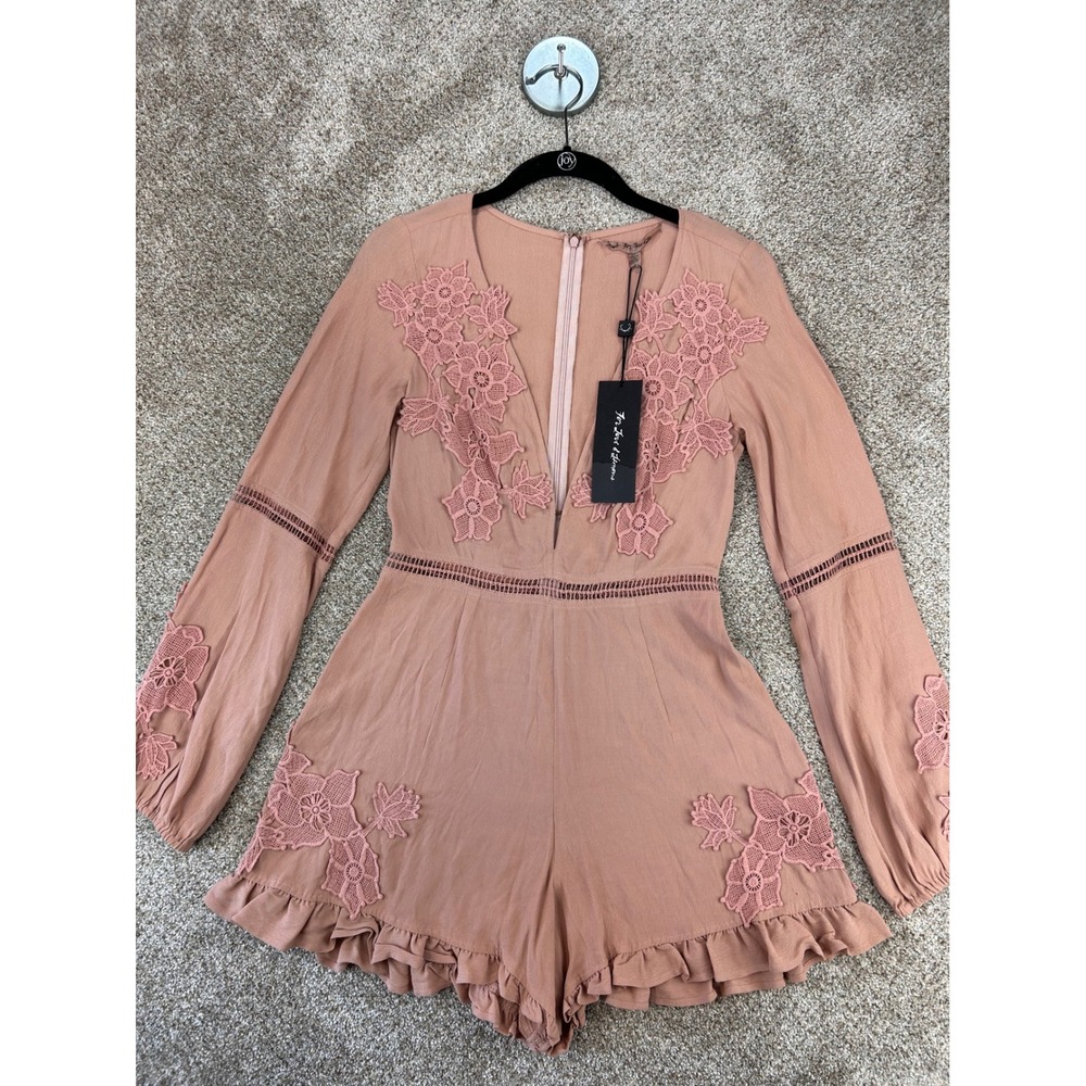 For Love & Lemons Lilou Romper Coastal Cowgirl Boho Coquette Festival Lace Sm